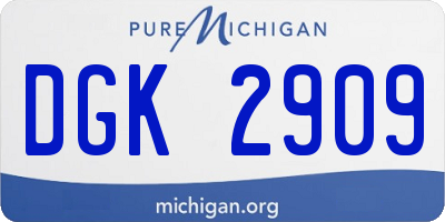 MI license plate DGK2909