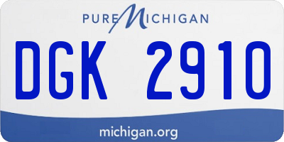 MI license plate DGK2910