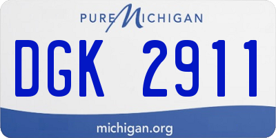 MI license plate DGK2911