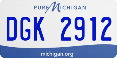 MI license plate DGK2912