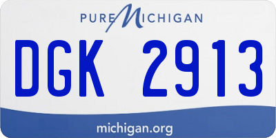 MI license plate DGK2913
