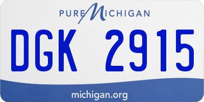 MI license plate DGK2915
