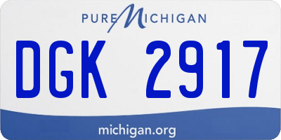 MI license plate DGK2917