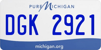 MI license plate DGK2921