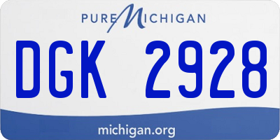 MI license plate DGK2928