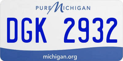 MI license plate DGK2932