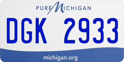 MI license plate DGK2933
