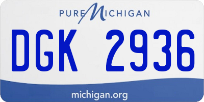 MI license plate DGK2936