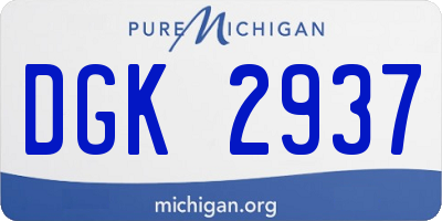 MI license plate DGK2937