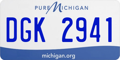 MI license plate DGK2941