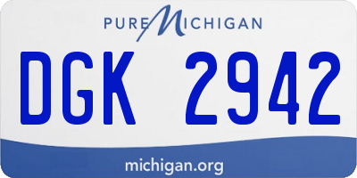 MI license plate DGK2942