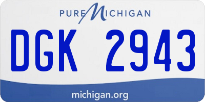 MI license plate DGK2943