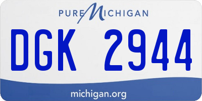 MI license plate DGK2944