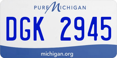 MI license plate DGK2945