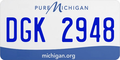 MI license plate DGK2948