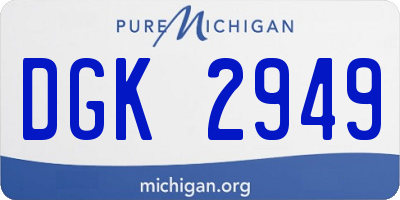 MI license plate DGK2949