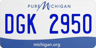 MI license plate DGK2950