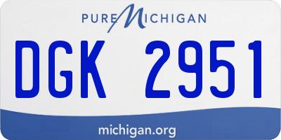 MI license plate DGK2951