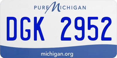 MI license plate DGK2952