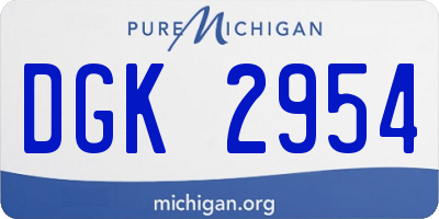 MI license plate DGK2954