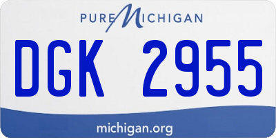 MI license plate DGK2955