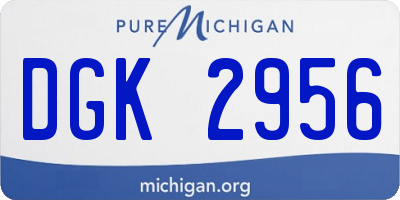 MI license plate DGK2956