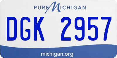 MI license plate DGK2957