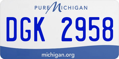 MI license plate DGK2958