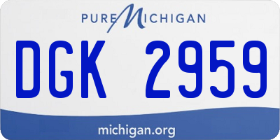 MI license plate DGK2959