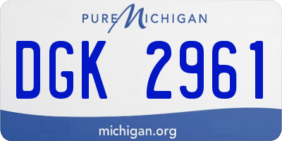 MI license plate DGK2961