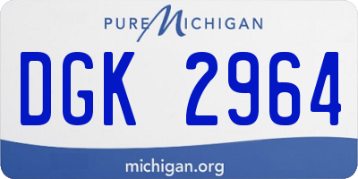 MI license plate DGK2964