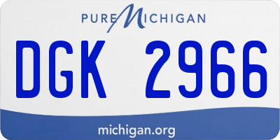 MI license plate DGK2966
