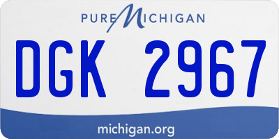 MI license plate DGK2967