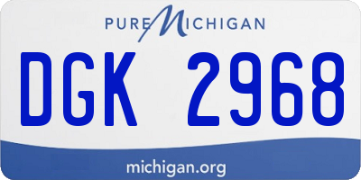 MI license plate DGK2968