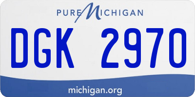 MI license plate DGK2970