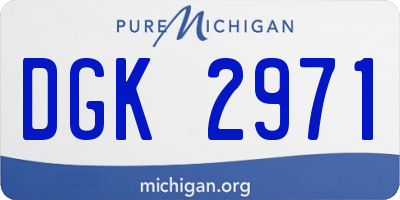 MI license plate DGK2971