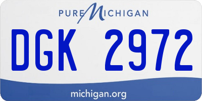 MI license plate DGK2972