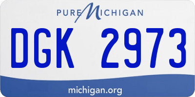 MI license plate DGK2973