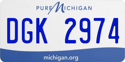 MI license plate DGK2974