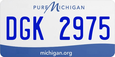 MI license plate DGK2975