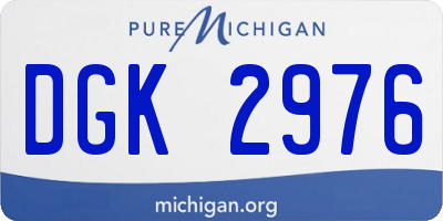 MI license plate DGK2976