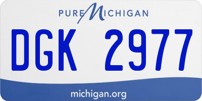 MI license plate DGK2977