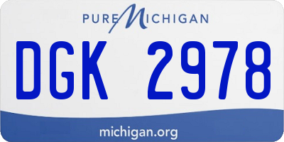 MI license plate DGK2978