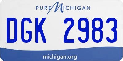 MI license plate DGK2983