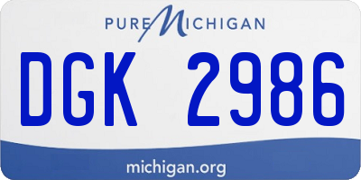 MI license plate DGK2986