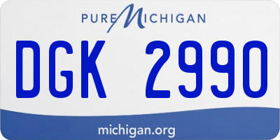 MI license plate DGK2990