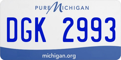 MI license plate DGK2993