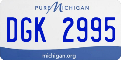 MI license plate DGK2995