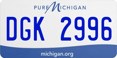 MI license plate DGK2996