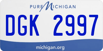MI license plate DGK2997